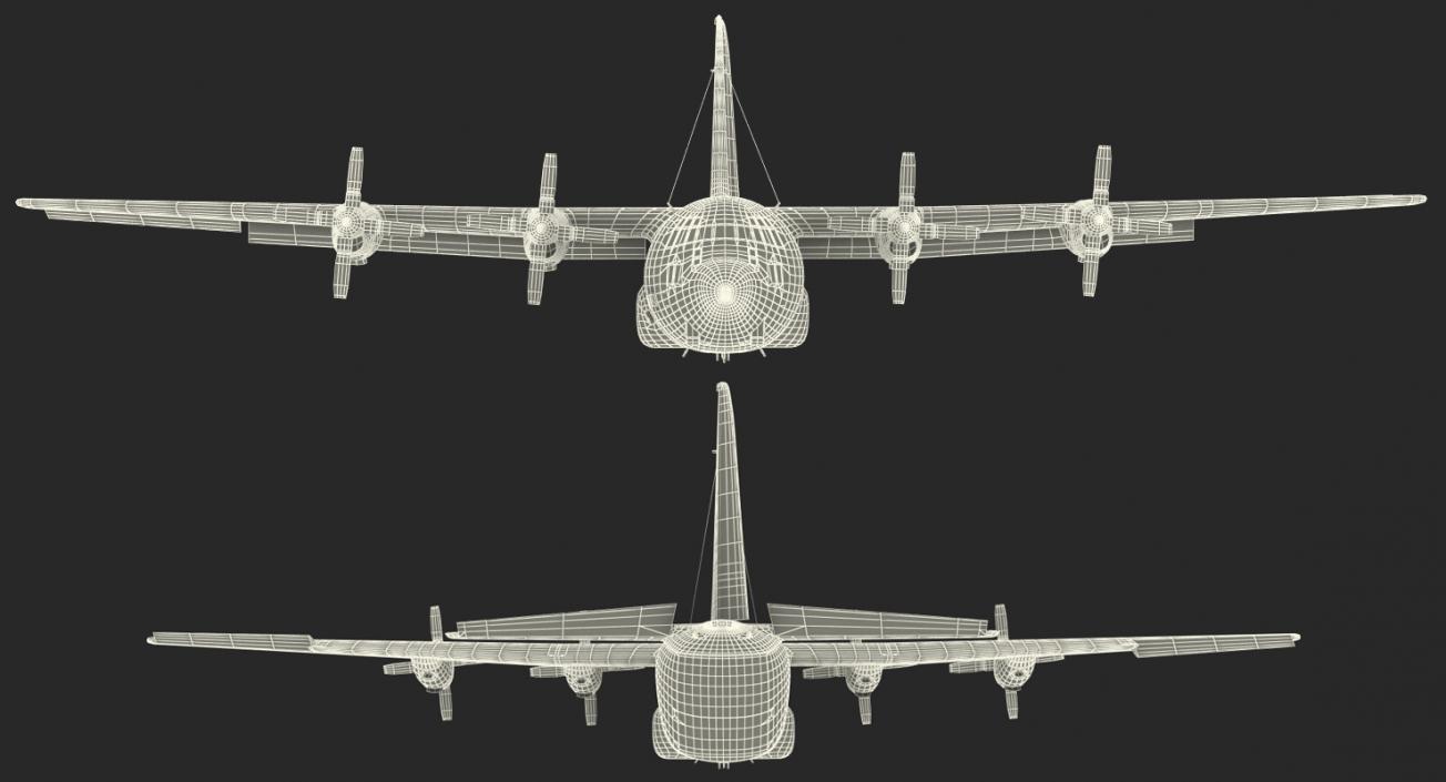 3D Lockheed C-130 Hercules US Military Transport Aircraft Rigged