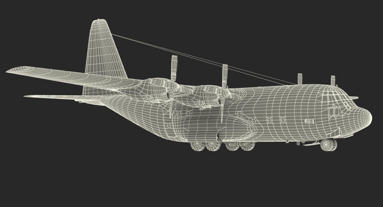 3D Lockheed C-130 Hercules US Military Transport Aircraft Rigged