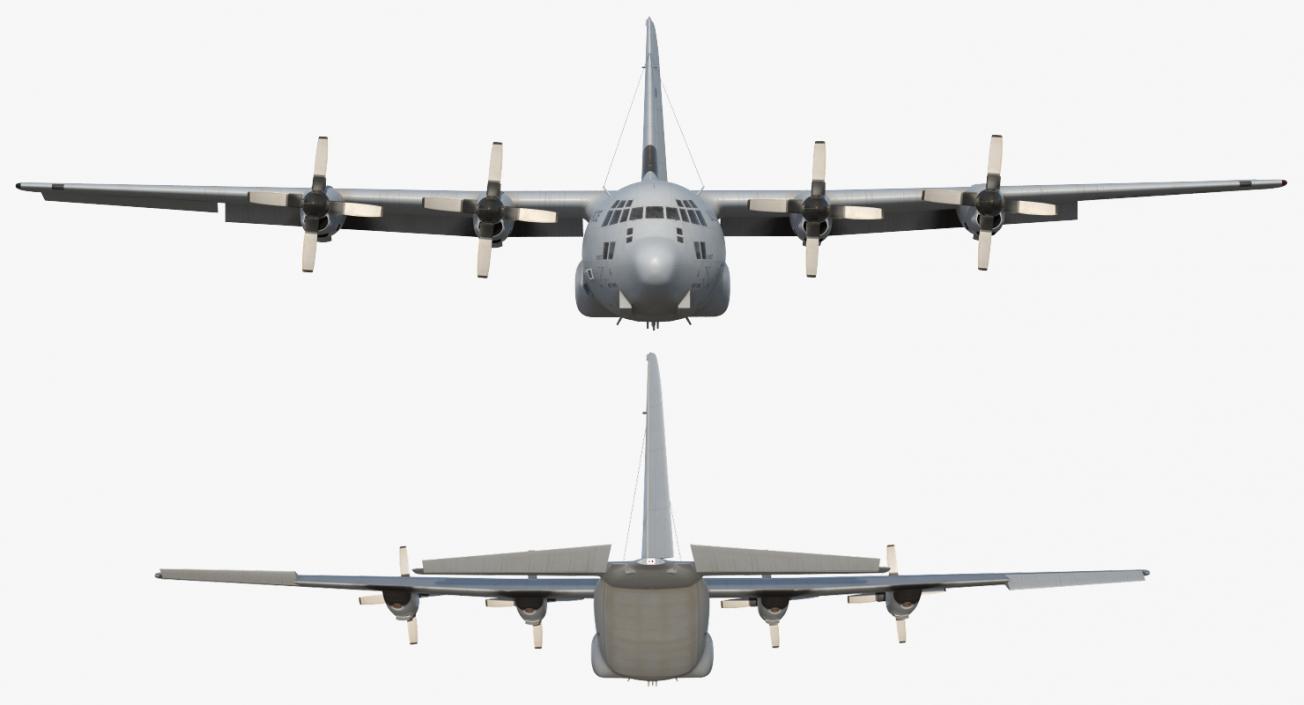 3D Lockheed C-130 Hercules US Military Transport Aircraft Rigged