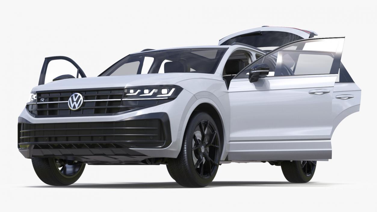 Volkswagen Touareg 2024 White Lights On 3D model