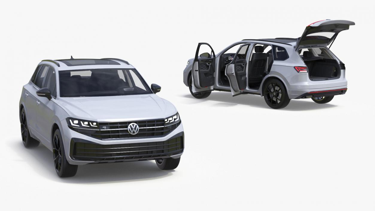 Volkswagen Touareg 2024 White Lights On 3D model