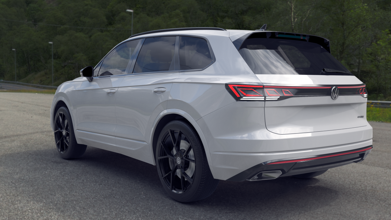 Volkswagen Touareg 2024 White Lights On 3D model