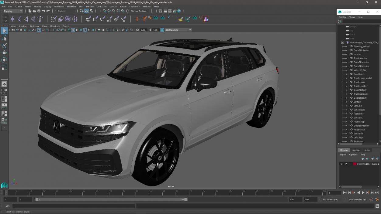 Volkswagen Touareg 2024 White Lights On 3D model