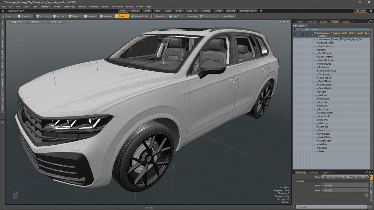 Volkswagen Touareg 2024 White Lights On 3D model