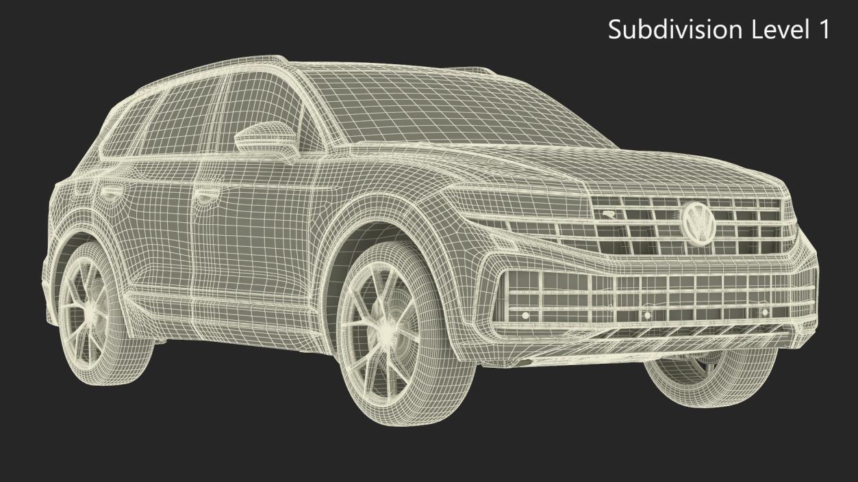 Volkswagen Touareg 2024 White Lights On 3D model