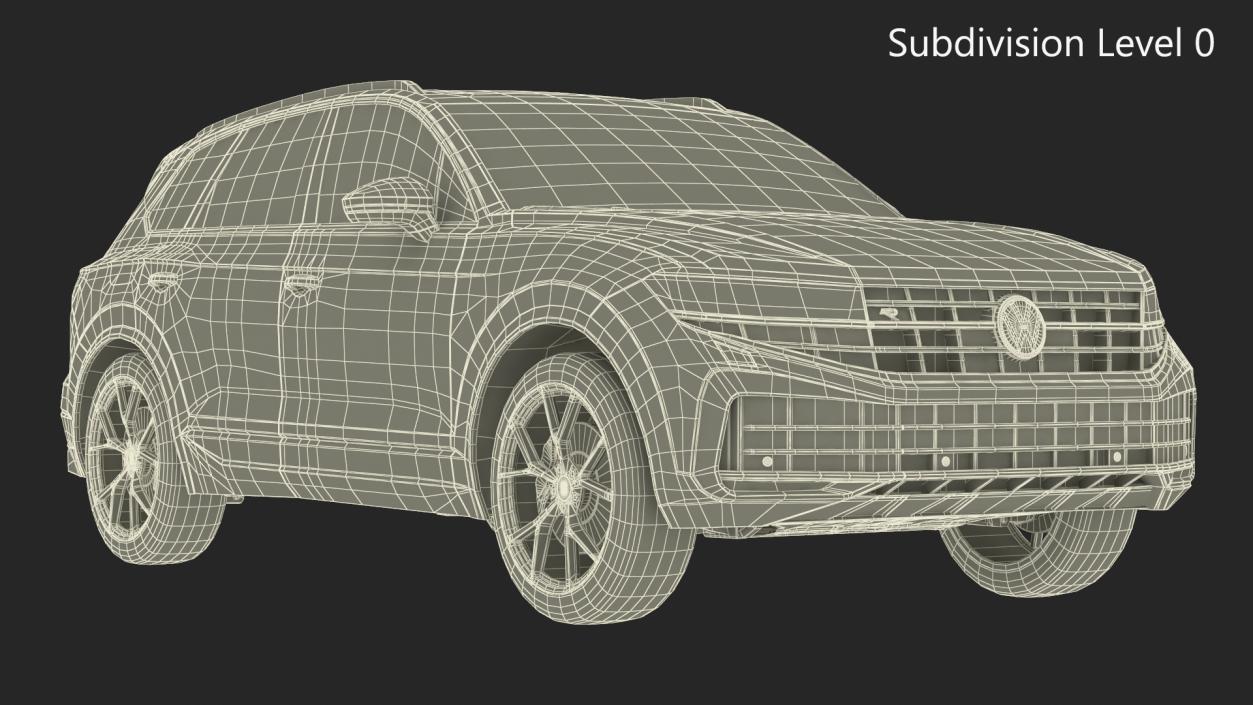 Volkswagen Touareg 2024 White Lights On 3D model