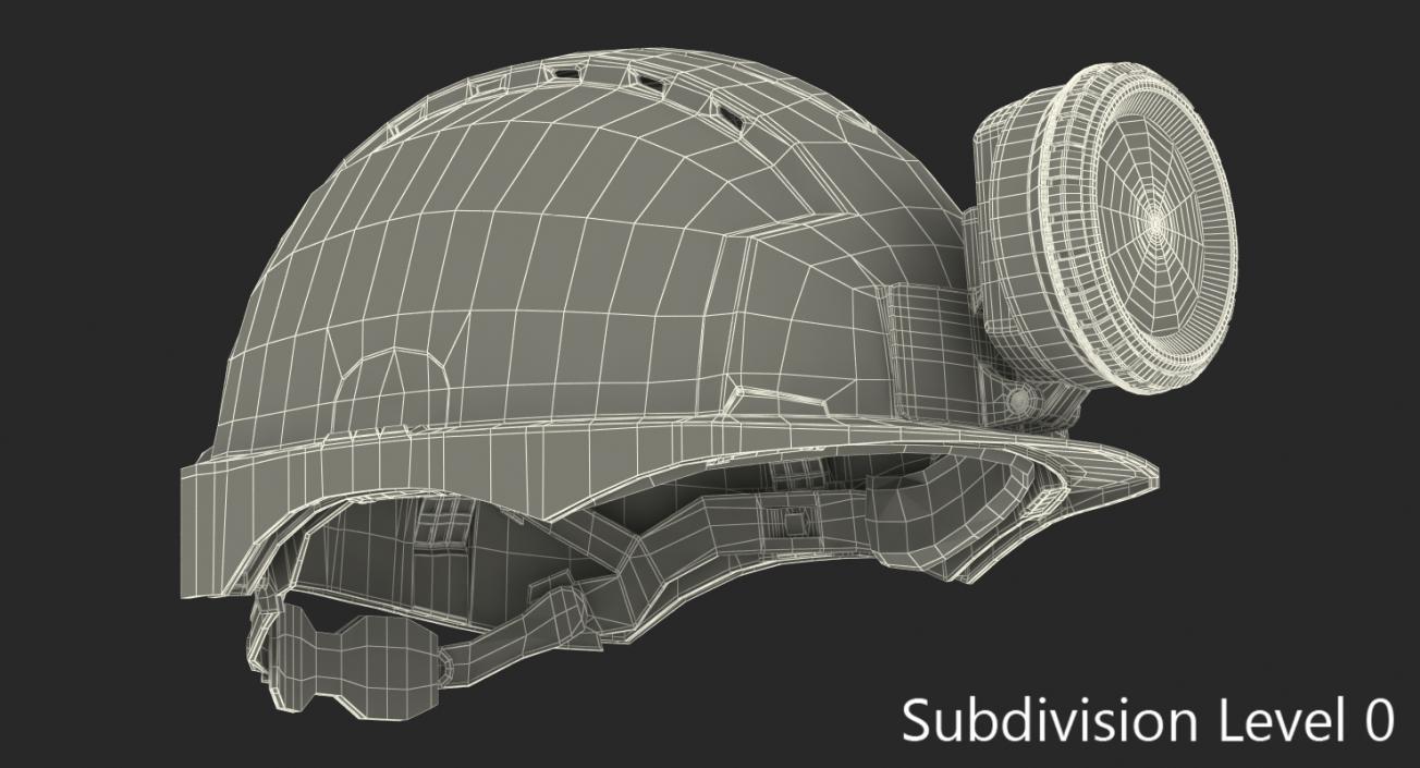 Mining Helmet with Light 3D model