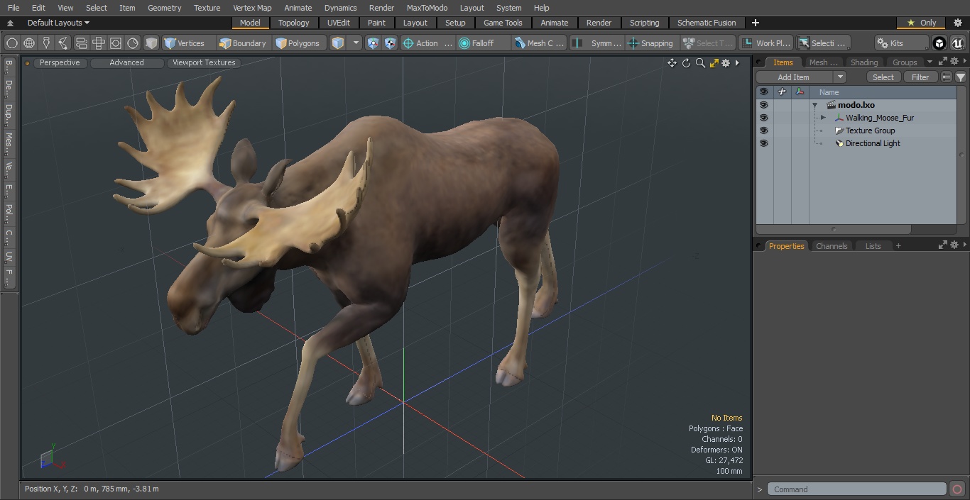 Alces Alces Walking 3D model