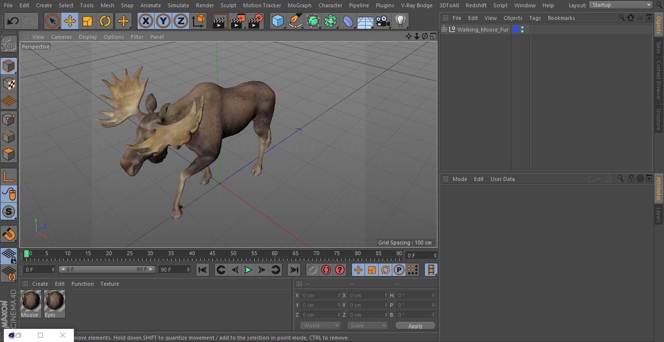 Alces Alces Walking 3D model