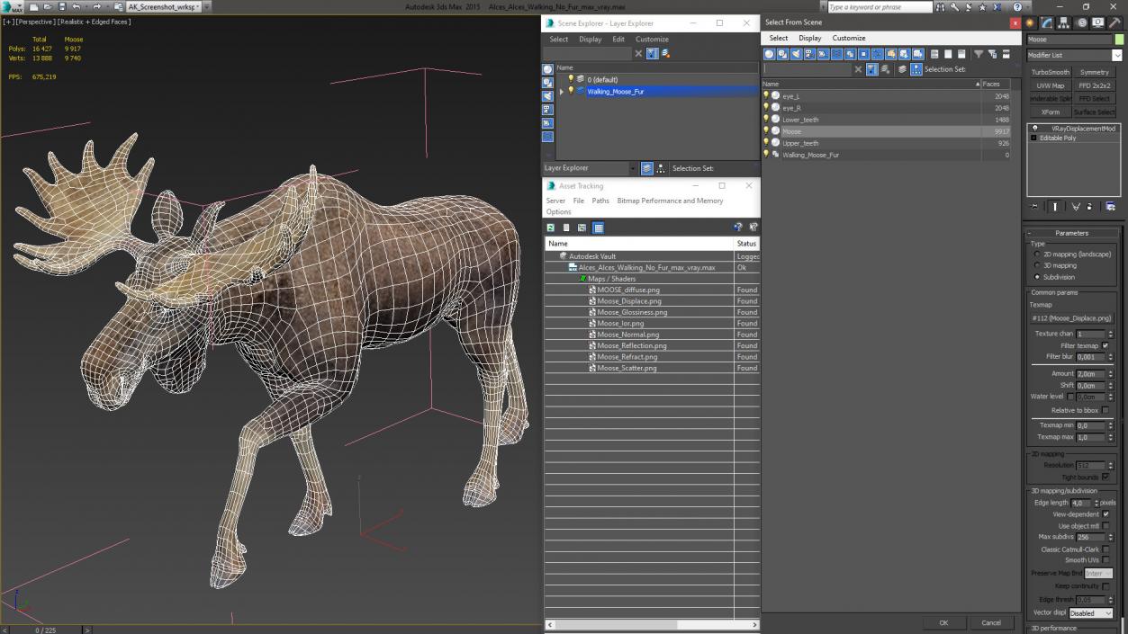 Alces Alces Walking 3D model