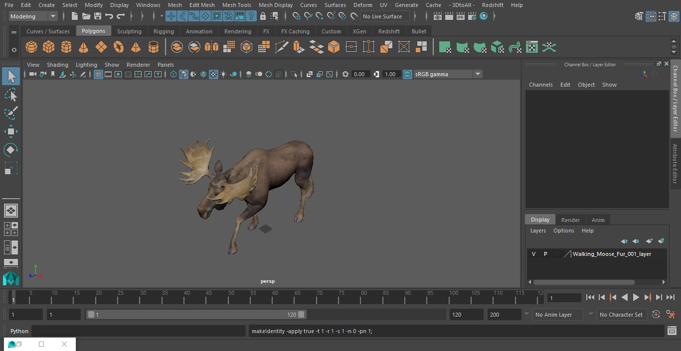 Alces Alces Walking 3D model