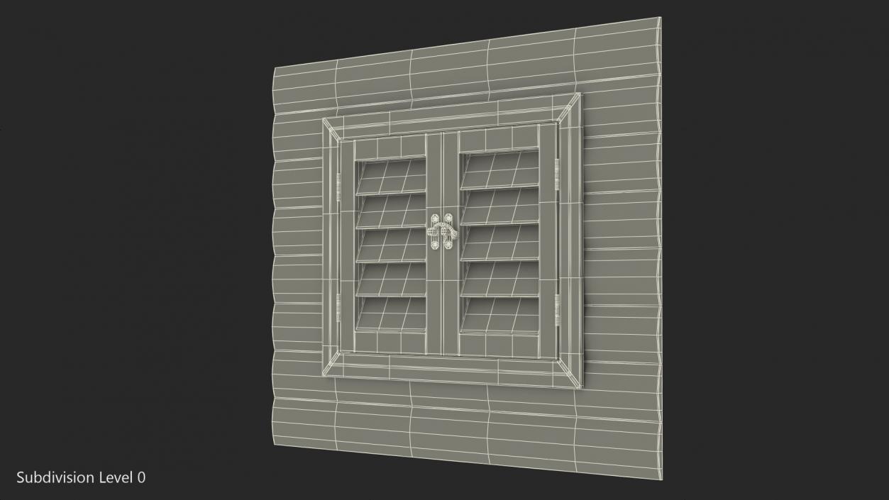 Wooden Window Frame 3D model