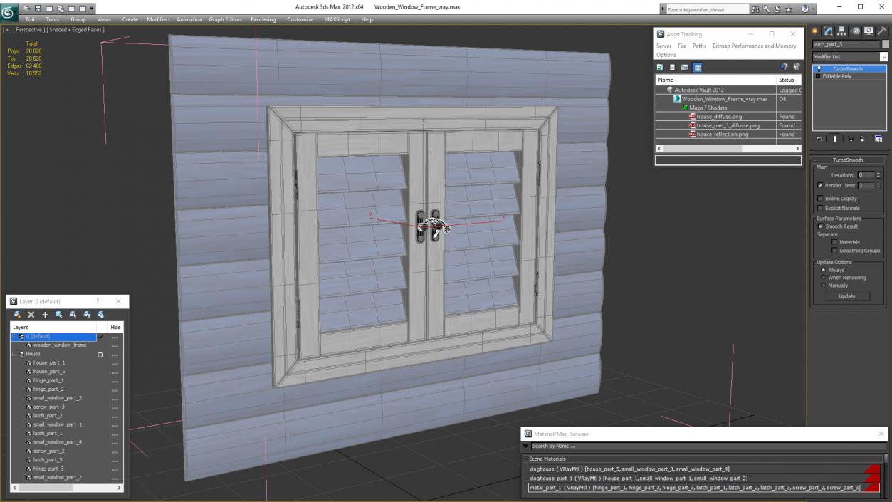 Wooden Window Frame 3D model