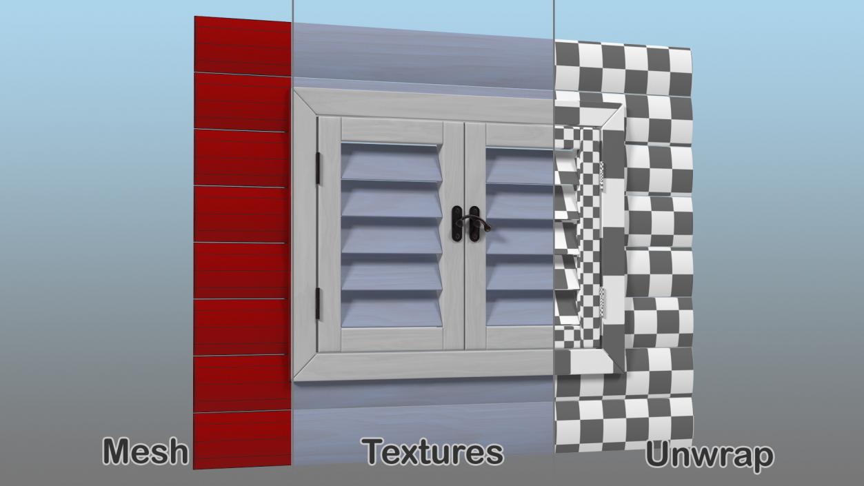 Wooden Window Frame 3D model