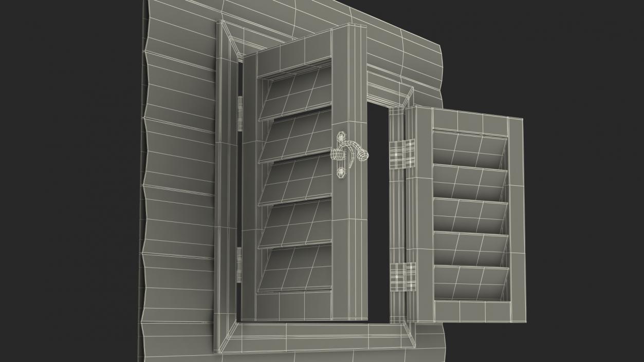 Wooden Window Frame 3D model