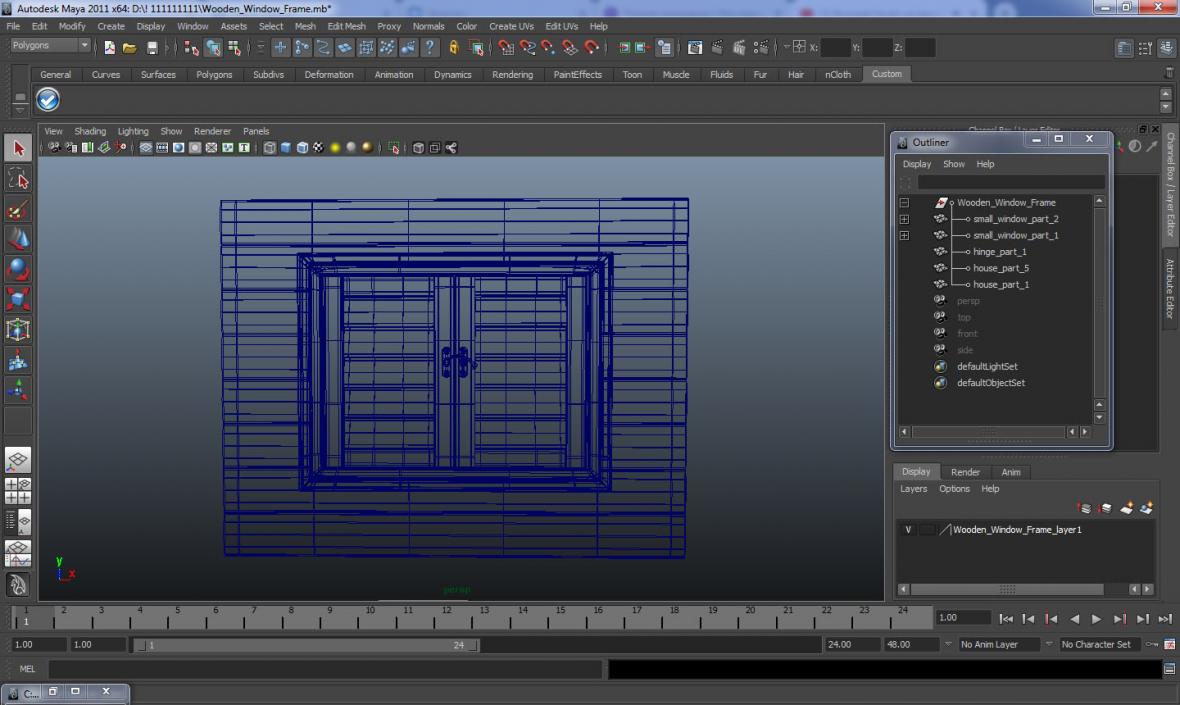 Wooden Window Frame 3D model