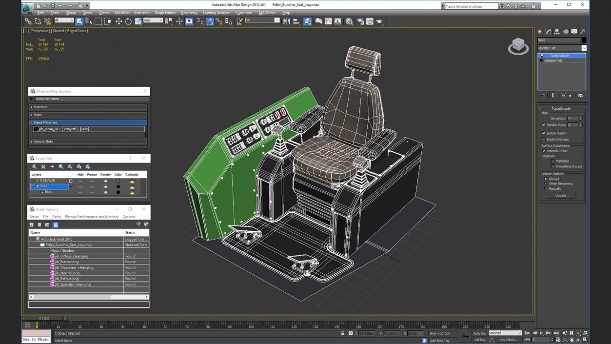 Feller Buncher Seat 3D model