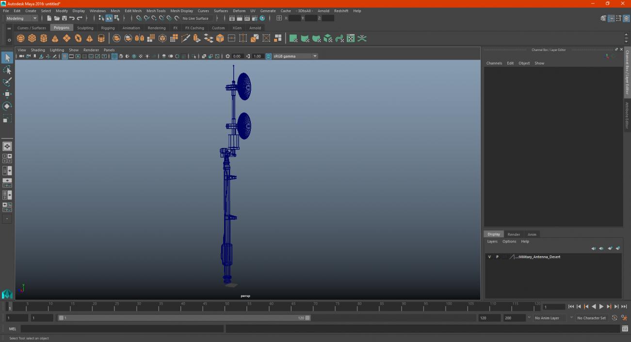 3D Military Antenna Desert model