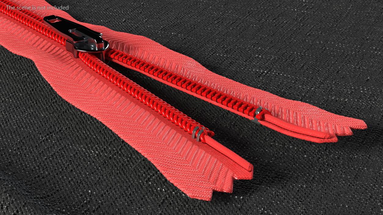 3D Half Open Nylon Coil Zipper Red