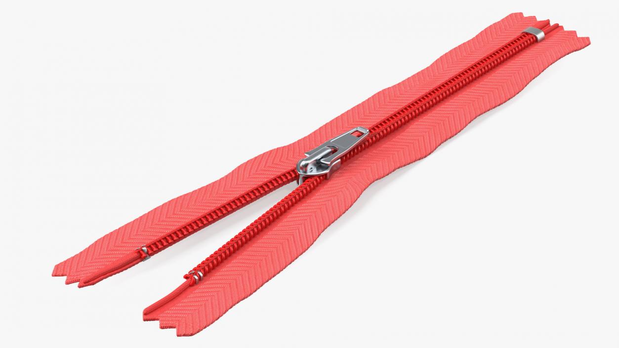 3D Half Open Nylon Coil Zipper Red