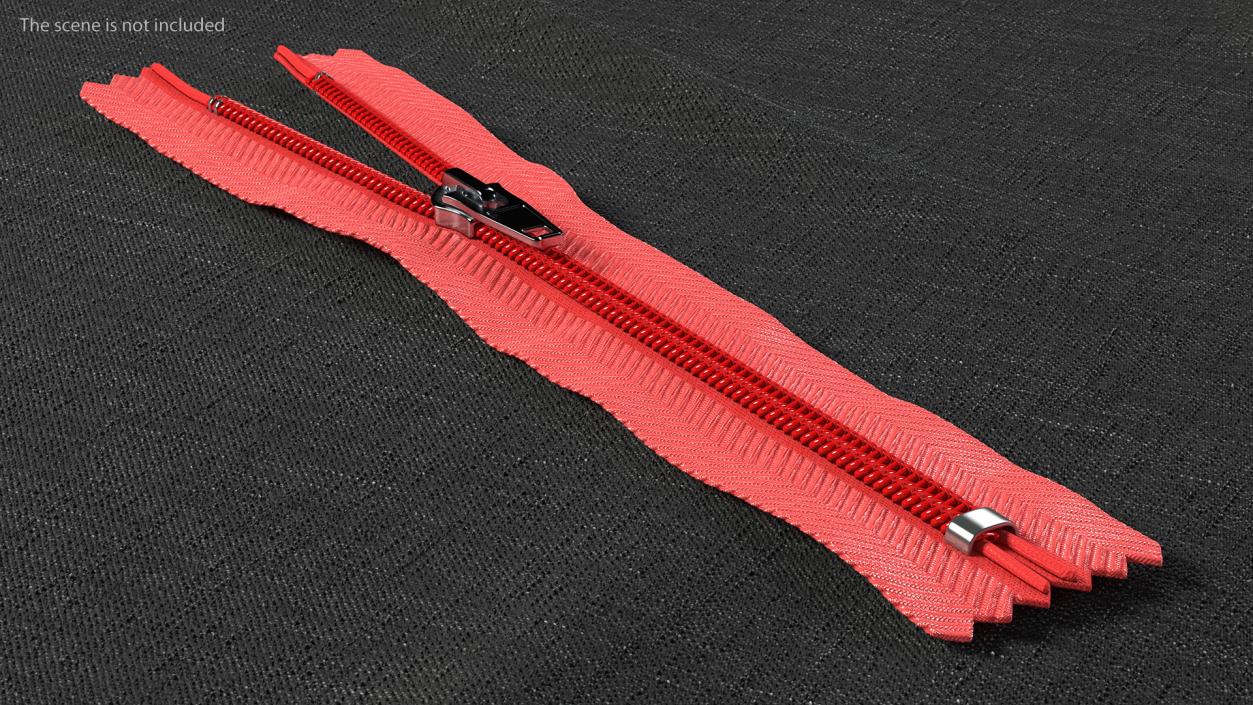 3D Half Open Nylon Coil Zipper Red