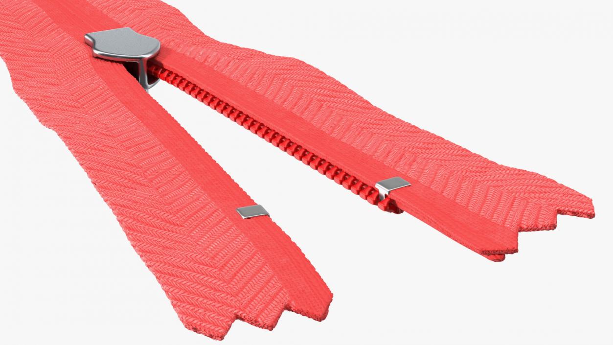 3D Half Open Nylon Coil Zipper Red