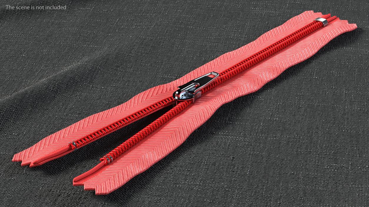 3D Half Open Nylon Coil Zipper Red