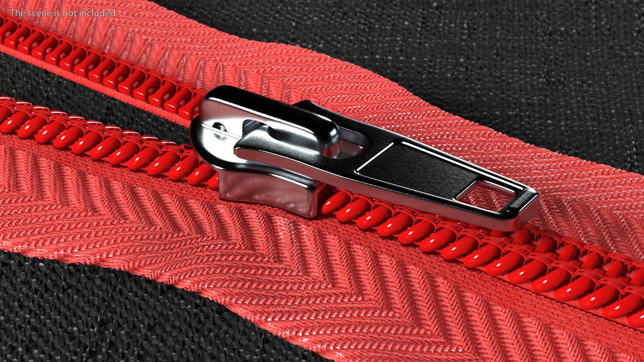 3D Half Open Nylon Coil Zipper Red