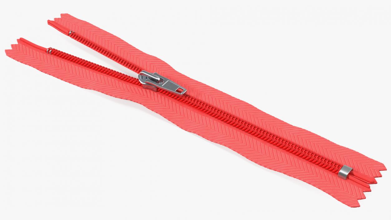 3D Half Open Nylon Coil Zipper Red