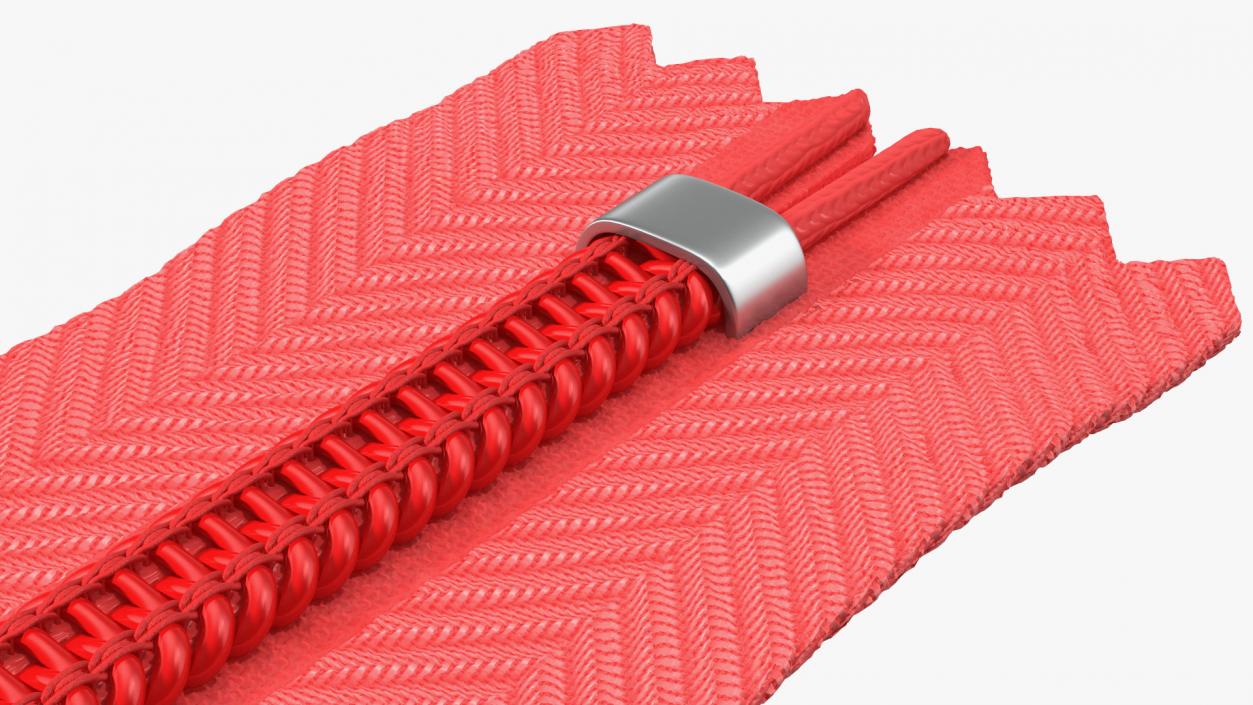 3D Half Open Nylon Coil Zipper Red