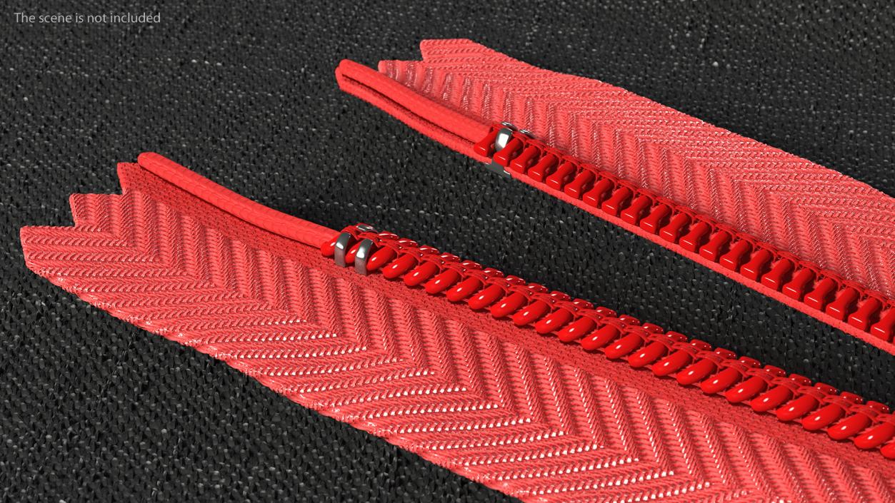 3D Half Open Nylon Coil Zipper Red