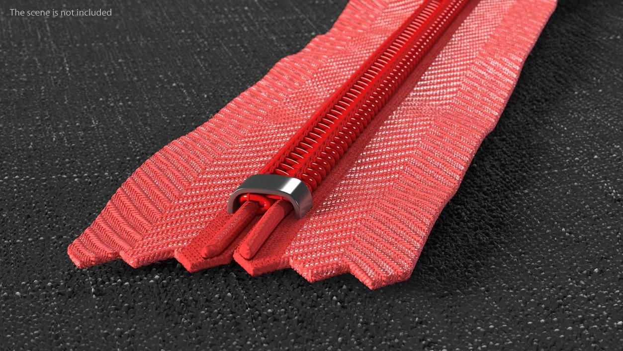 3D Half Open Nylon Coil Zipper Red