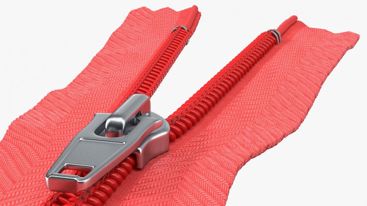 3D Half Open Nylon Coil Zipper Red