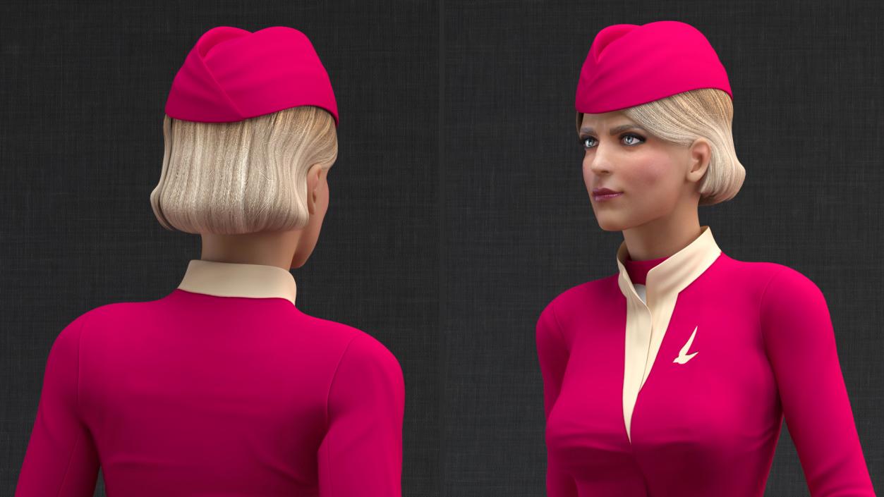 Stewardess  Walking Pose 3D model