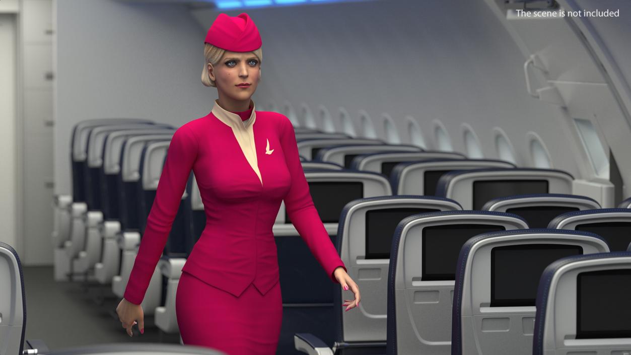 Stewardess  Walking Pose 3D model