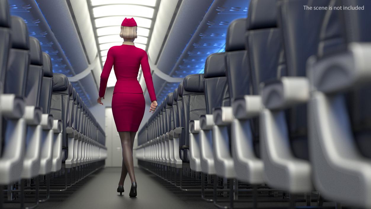 Stewardess  Walking Pose 3D model