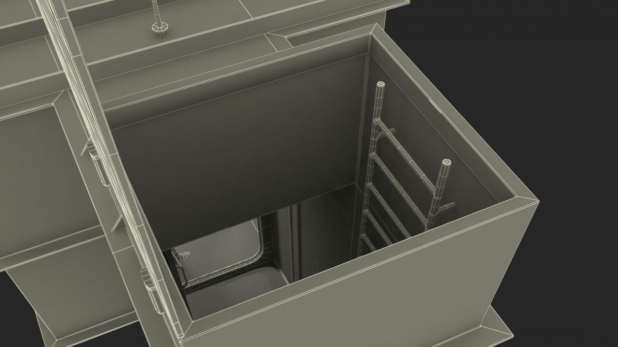 3D model Private Underground Bunker with People 2