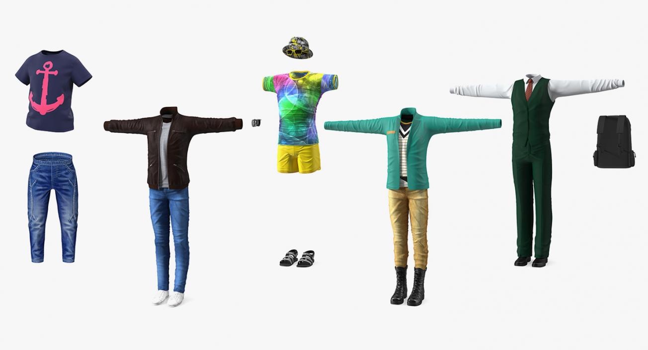 3D Teenage Boy Clothing Collection 2 model