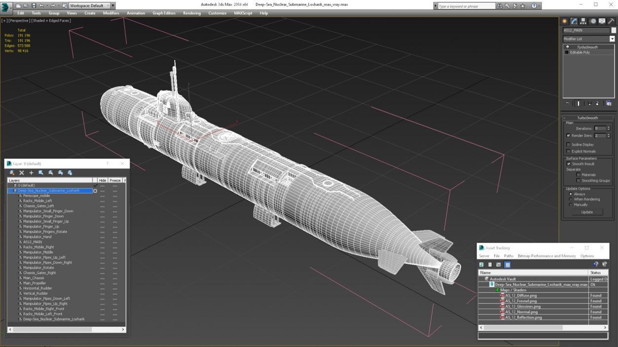 3D model Deep-Sea Nuclear Submarine Losharik