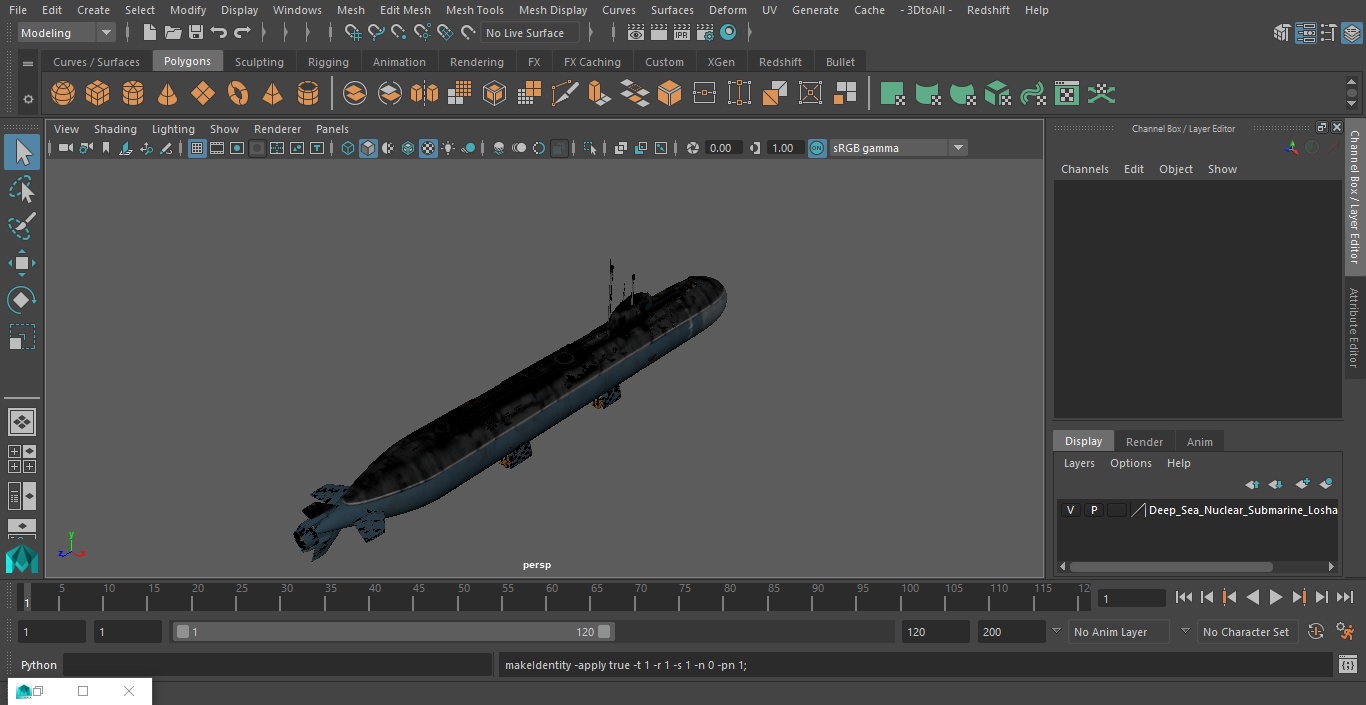 3D model Deep-Sea Nuclear Submarine Losharik