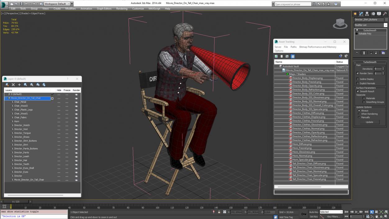 3D Movie Director on Tall Chair model