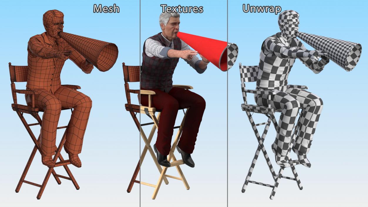 3D Movie Director on Tall Chair model