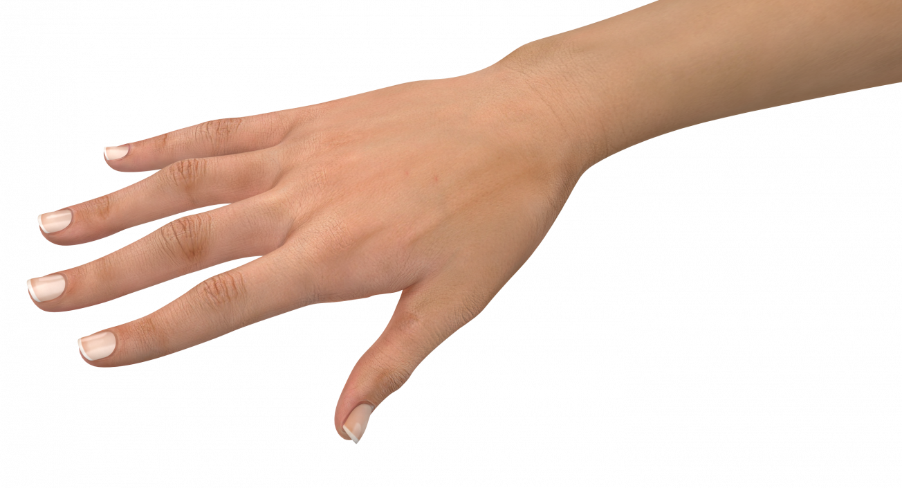 3D model Female Hand with Short Nails Rigged