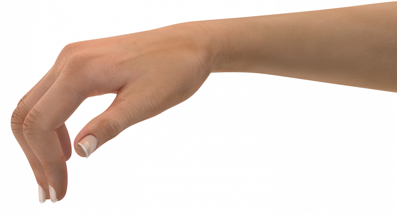 3D model Female Hand with Short Nails Rigged