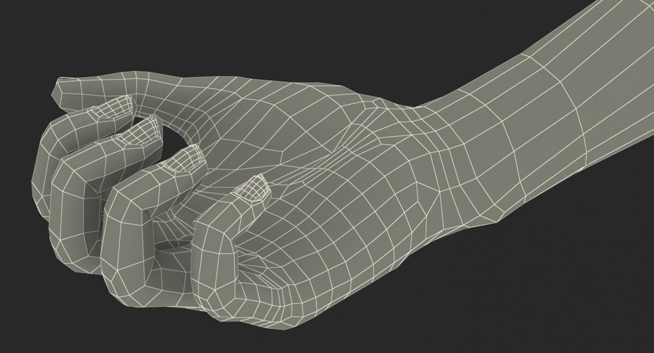 3D model Female Hand with Short Nails Rigged