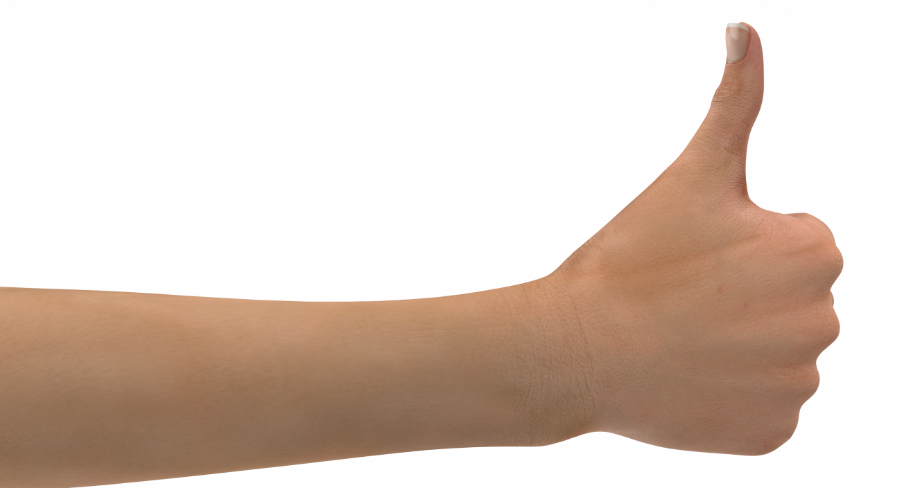 3D model Female Hand with Short Nails Rigged