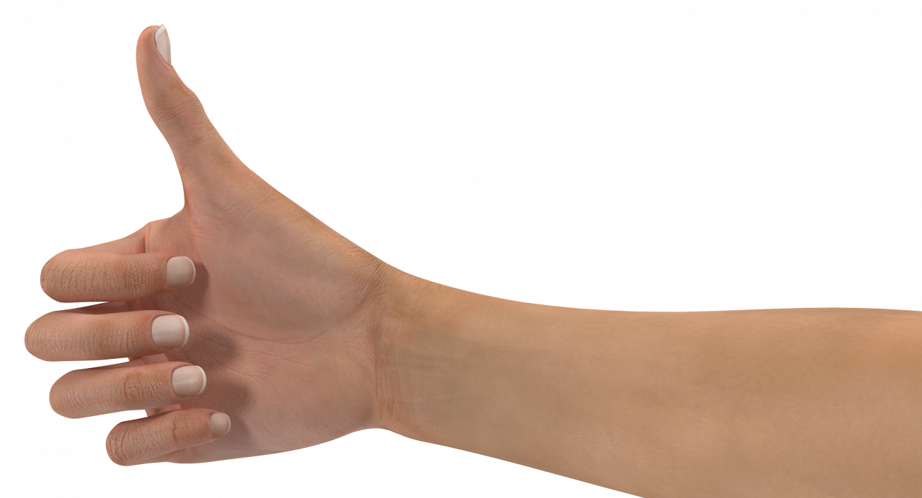 3D model Female Hand with Short Nails Rigged