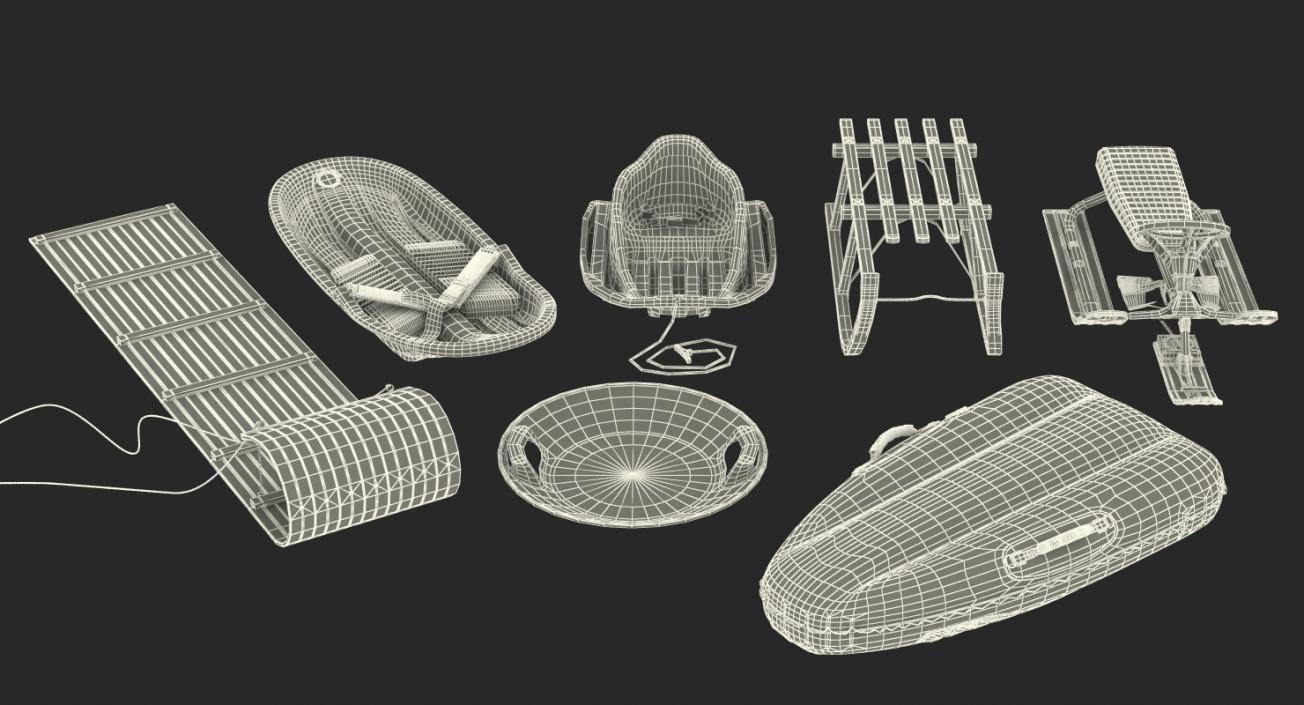 3D Snow Sleds Collection 2 model