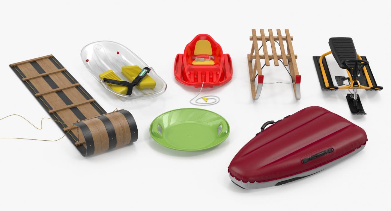 3D Snow Sleds Collection 2 model