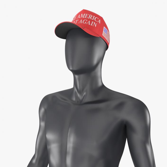 3D Male Mannequin Dark in MAGA Cap